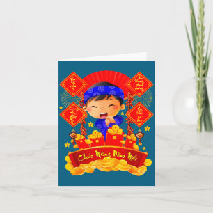 Grattis Nam Noi Tet Vietnamesiska Nyårsdekoratione Kort