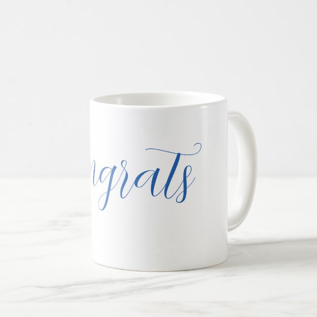grattis namn blå stilfull examen datum år kaffemugg (Framsida höger)