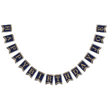 Grattis Navy Blue Gold  3 Bokstäver Namn Joe