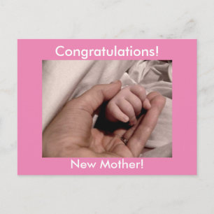 Grattis New Mor & Rosa Flicka Vykort