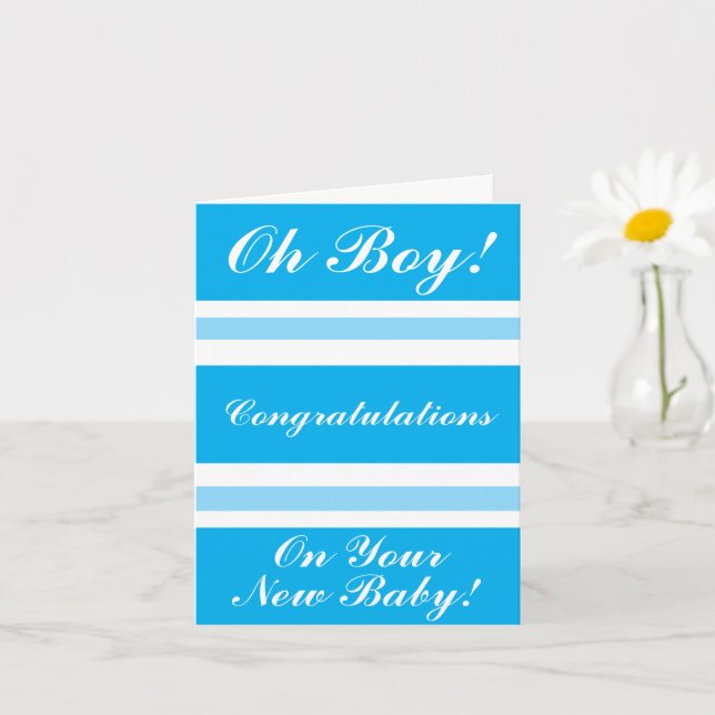 Grattis Newborn Boy Blue Kort (Liten växt)