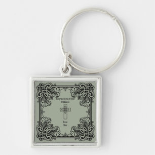 Grattis Newly OrdKEN Ordainment Gift Fyrkantig Silverfärgad Nyckelring