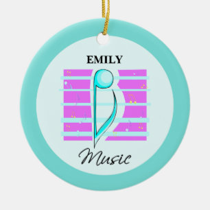 Grattis Note, musikprestanda Julgransprydnad Keramik