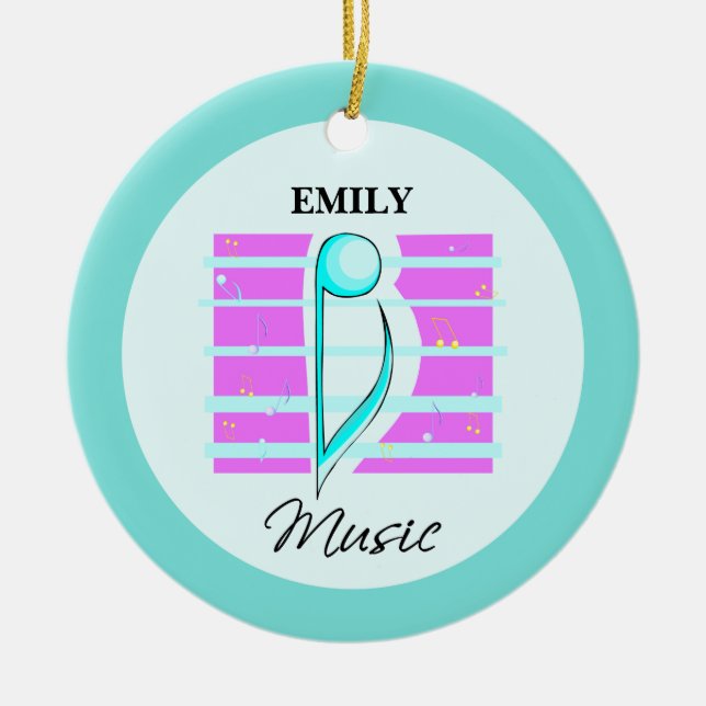 Grattis Note, musikprestanda Julgransprydnad Keramik (Framsidan)