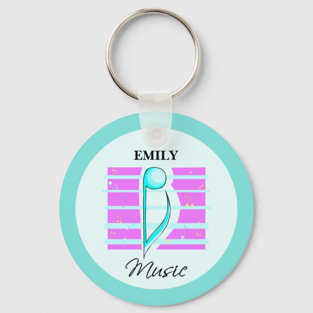 Grattis Note, musikprestanda Nyckelring (Framsida)