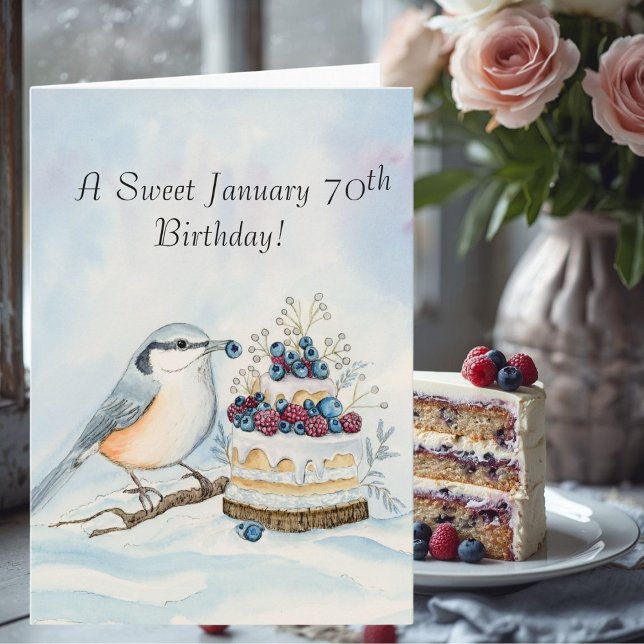 Grattis Nötväcka 70-årsdag i januari Kort (Skapare uppladdad)