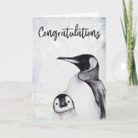 Grattis Ny Bebis Mamma Pingvin Vinter Snö
