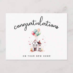 Grattis Ny Husägare Ballong Fastigheter Vykort