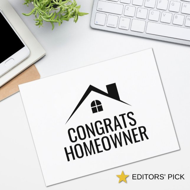 Grattis Ny Husägare Fastighet Vykort (Congrats Homeowner Real Estate Postcard)