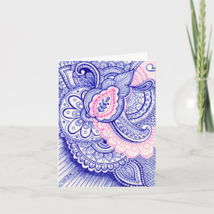 Grattis Nyfödd bebis Mamma Damask Indian Mandala Kort