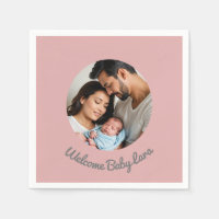 Grattis nyfödd bebis rosa, välkomna baby