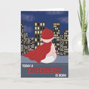 Grattis Nyfödd bebis Superhjälte Born Kort