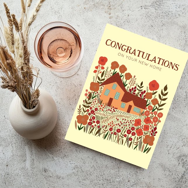 GRATTIS Nytt hem Inflyttningskort lantlig stuga  Kort (CONGRATULATIONS New Home Housewarming Farmhouse Card
)