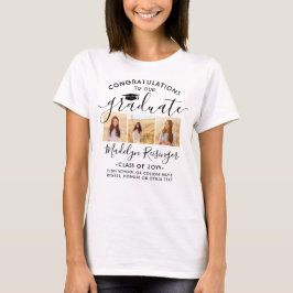 Grattis nyutexaminerad Foto Collage Examen T Shirt