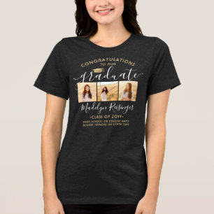 Grattis nyutexaminerad Manus 3 Foto Examen T Shirt