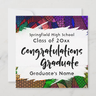 "Grattis nyutexaminerad" Typografi Annonsering Meddelande