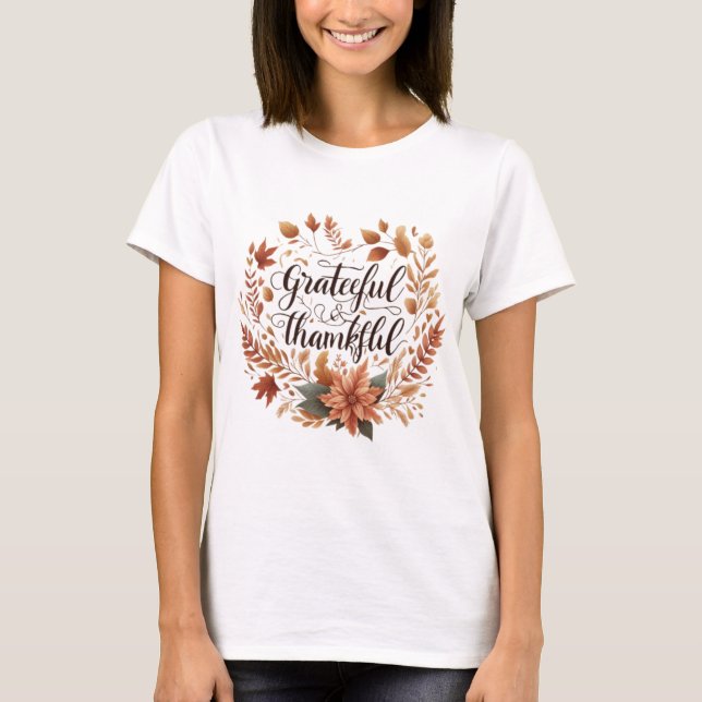 Grattis och tack för höstens Thanksgiving Inspired T Shirt (Framsida)