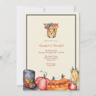 Grattis och tack Thanksgiving Day Inbjudningar