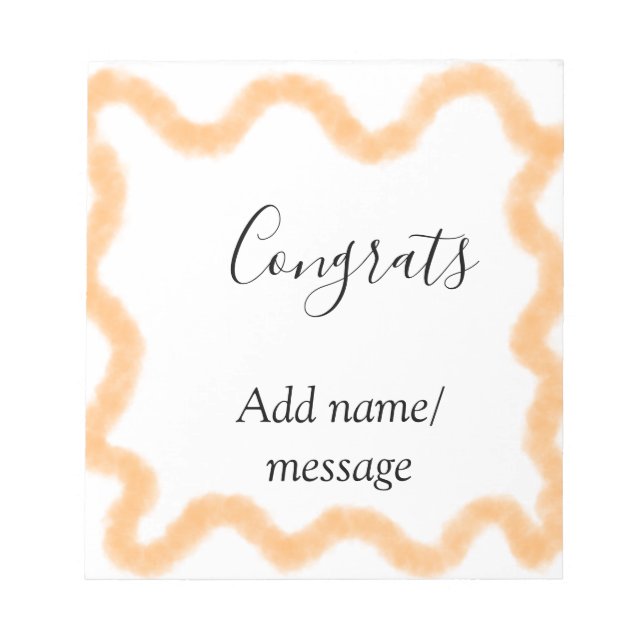 Grattis orange spiral spansk kant boho retro n anteckningsblock (Framsida)
