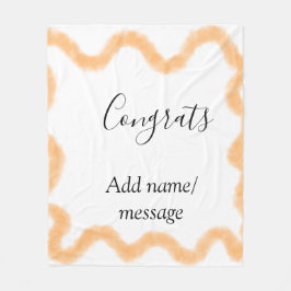 Grattis orange spiral spansk kant boho retro n fleecefilt