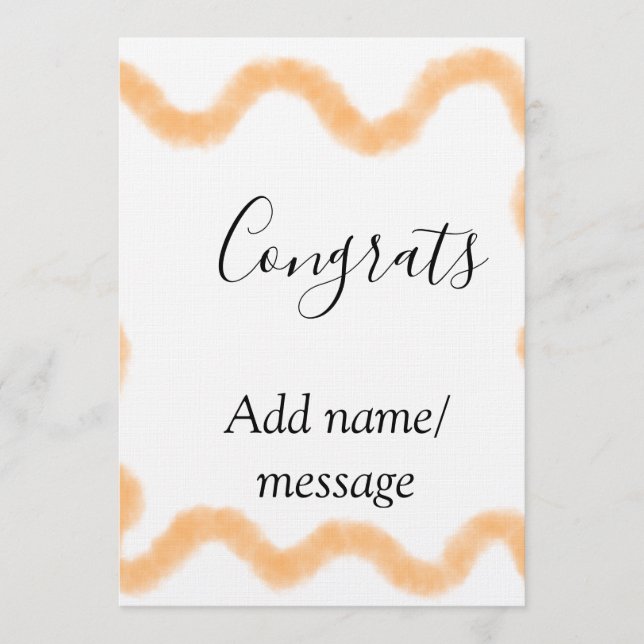 Grattis orange spiral spansk kant boho retro n inbjudningar (Framsida)