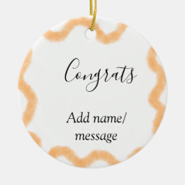Grattis orange spiral spansk kant boho retro n julgransprydnad keramik