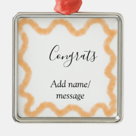 Grattis orange spiral spansk kant boho retro n julgransprydnad metall