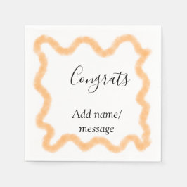 Grattis orange spiral spansk kant boho retro n pappersservett
