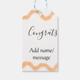 Grattis orange spiral spansk kant boho retro n presentetikett