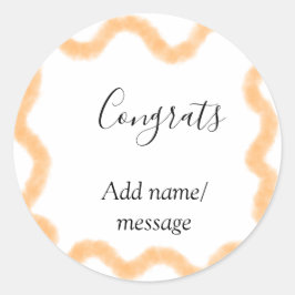 Grattis orange spiral spansk rand boho retro n runt klistermärke