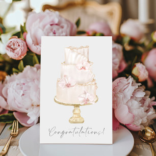 Grattis Orchid Bröllop Cake Kort