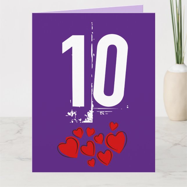 GRATTIS PÅ 10-ÅRSDAGEN FÖR BRÖLLOPET STORT KORT (Framsida)