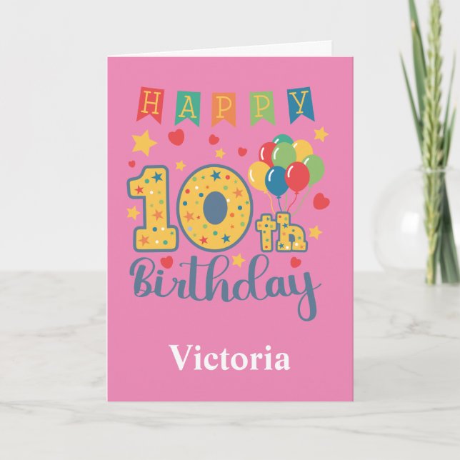 Grattis på 10-årsdagen kort (Framsida)