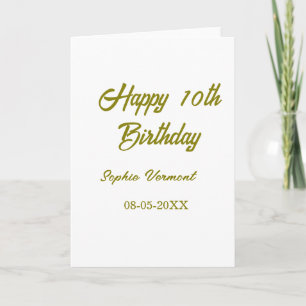 Grattis på 10-årsdagen namn datum gyllene enkel mi kort