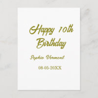 Grattis på 10-årsdagen namn datum gyllene enkel mi