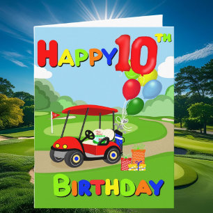 Grattis på 10-årsdagen Red Boys Golf Card Kort