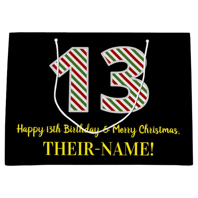 Grattis på 13-årsdagen & God Jul, Förnamn (Framsidan)