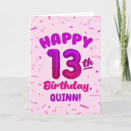 Grattis på 13-årsdagen kort med anpassat namn