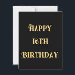 Grattis på 16-årsdagen Guld Gul Sexton Anpassad Ål Vykort<br><div class="desc">Designad med en gyllengul textmall för meddelandet "Grattis på sextonårsdagen" som du kan redigera för att anpassa och även anpassa bakgrundsfärgen!</div>