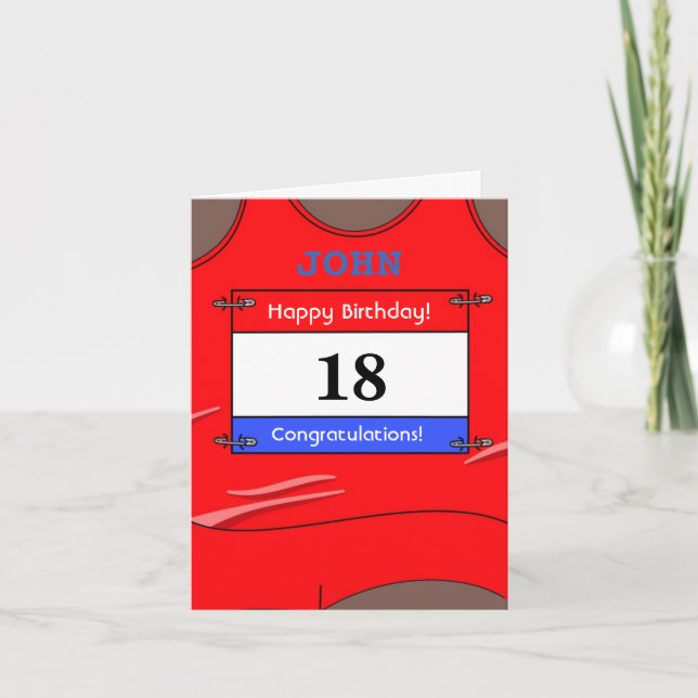 Grattis på 18-årsdagen kort för en löpare (Framsida)