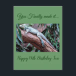 Grattis på 18-årsdagen son ödla kort<br><div class="desc">Söta 18-års gratulationer för pojkar, 
Du klarade det äntligen
Grattis på 18-årsdagen son</div>