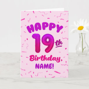 Grattis på 19-årsdagen kort med anpassat namn