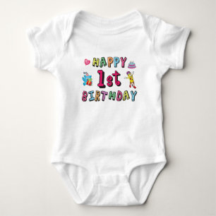 Grattis på 1-årsdagen för 1-åriga barn födelsedag t shirt