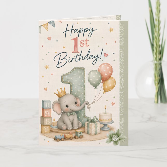 Grattis på 1-årsdagen Grattis-kort | Första födels Kort (Framsida)