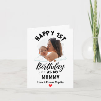 Grattis på 1-årsdagen som min mamma Anpassad bild Helgkort