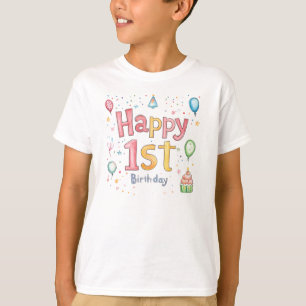 Grattis på 1-årsdagen – Söt födelsedagskort med ro T Shirt