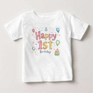 Grattis på 1-årsdagen – Söt födelsedagskort med ro T Shirt