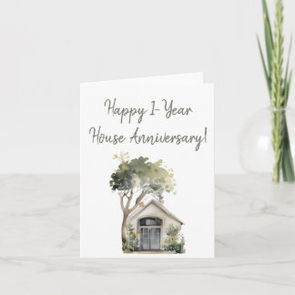 Grattis på 1-årsjubileum för huset tack kort
