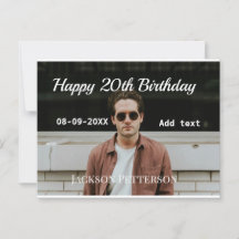 Grattis på 20-årsdagen enkel foto Lägg till namn d