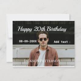Grattis på 20-årsdagen enkel foto Lägg till namn d Vykort